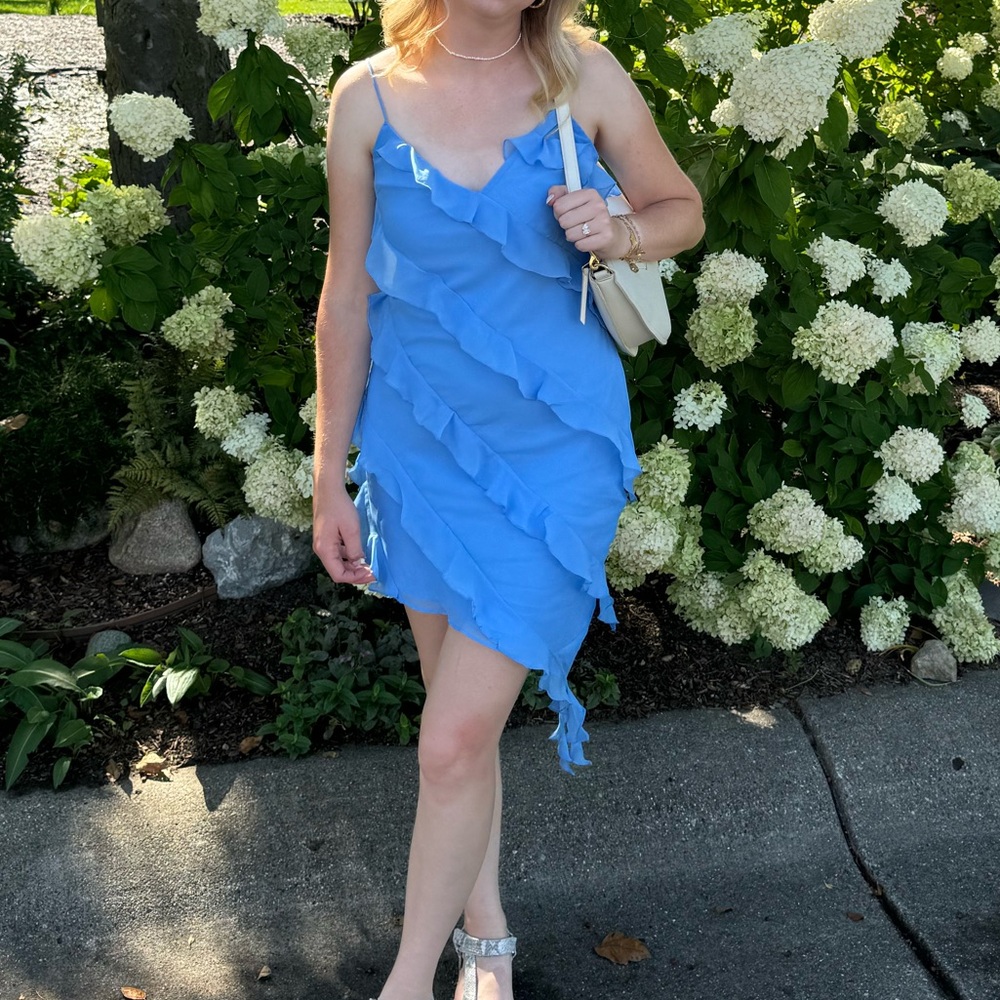 Abercrombie & Fitch Blue Asymmetrical Sundress Spaghetti Strap